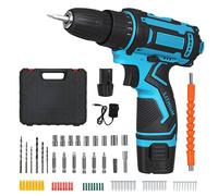 Traderight 12V Cordless Drill Driver Kit LED Light 2.0Ah Battery 74 Pcs Tool Set in Bright Blue Traderight Bright Blue