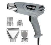Traderight 2000W Heat Gun, Hot Air Gun with Smart Overheat Protection & Cool-Touch Handle, 2 Temp (400°C & 600°C), 4 Nozzles, BS Plug - for Vinyl Wrap, Paint Stripping, Shrinking PVC, Crafts