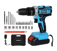 Traderight 21V Cordless Drill Driver Kit Electric Impact Hammer 2.0Ah Battery in Black Traderight Black