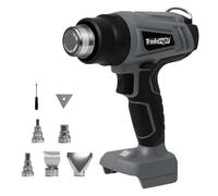 Traderight 21V Cordless Heat Gun Handheld Hot Air Tool with 5 Nozzles in Grey Traderight Grey