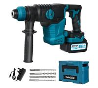 Traderight 21V Cordless Rotary Hammer Drill SDS Plus Concrete Impact Drill Tool in Blue Traderight Blue