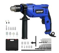 Traderight 800W Hammer Drill with 104-Piece Set, 3300RPM Corded Power Tool, 2-in-1 Impact & Masonry Function, Pure Copper Motor, 360° Handle & BS Plug for UK
