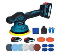Traderight Cordless Car Polisher, 2 * 21V 2.0Ah Rechargeable Batteries Car Buffer Polisher Machine with 6-Speed 3700-5500RPM, 6in Dual Action Polisher for Car Waxing, Scratch Repair & Polishing