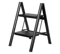 Traderight Small Step Ladder Foldable 150KG Mental Kitchen Steps Black | Folding step stool, carbon steel frame, 150kg capacity, anti-slip platform, rubber feet, compact storage, home tasks