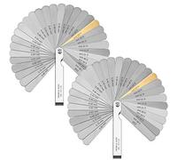 TraderPlus 2 pack 32 Blades Stainless Steel Feeler Gauge Dual Marked Metric and Imperial Gap Measurement Tool