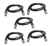 TraderPlus 5-Pack 16ft BNC Male to BNC Male Coaxial Cable Jumper Extension Connector for CCTV DVR to TV System (16 FT)