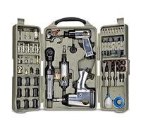 Trades Pro Air Tool and Accessories Kit, 71 Piece, Impact Wrench, Air Ratchet, Die Grinder, Aire Hammer, Hose Fittings, Storage Case - 836668