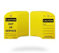 TRADESAFE Caution Out of Service Tags - 30 Yellow Caution Sign with 30 Cable Ties, Durable 32 mil Vinyl, Caution Tags for Equipment Repair or Service, Accident Prevention