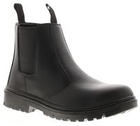 Tradesafe Dealer S1P SRA Steel Toe Chelsea Boots - Slip-On, Puncture-Resistant Midsole & Non-Slip Sole, 200J Steel Toe Caps for Ultimate Protection Black 7 UK