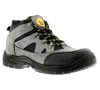 Tradesafe Graham 2 Steel Toe Cap Shoes - Grey Safety Boots For Men & Women, Comfortable, Lightweight & Non Slip Work Shoes with Durable Construction, Lace Up Boots Women & Men Grey 8 UK