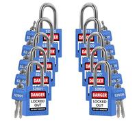 TRADESAFE Lockout Tagout Lock Set - Blue 10 Pieces Security Padlocks Different Locking OSHA Compliant Loto Locks 2 Keys Per Lock for Lock Out Tag Premium Quality