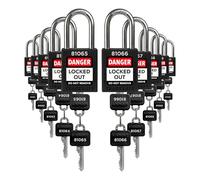 TRADESAFE Lockout Tagout Locks Set - 10 Black Lockout Locks Keyed Different, 2 Keys Per Loto Lock, OSHA Compliant Lock Out Tag Out Padlocks, Safety Padlocks for Electrical Lockout Tag Out Kits