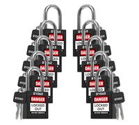 TRADESAFE Lockout Tagout Locks Set - 10 Black Lockout Locks Keyed Different, 2 Keys Per Loto Lock, OSHA Compliant Lock Out Tag Out Padlocks, Safety Padlocks for Electrical Lockout Tag Out Kits
