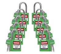 TRADESAFE Lockout Tagout Locks Set - 10 Green Loto Locks, Lockout Locks Keyed Different, 2 Keys Per Lock, OSHA Compliant Lock Out Tag Out Padlocks, Safety Padlocks for Electrical Lockout Tag Out Kits