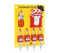 TRADESAFE Lockout Tagout Station with Loto Devices - Lock Out Tag Out Kit Board with 4 Pack Safety Lock Set, Hasp for Padlocks, 20 Do Not Operate Tags for Lockout Safety Supply, OSHA Compliance