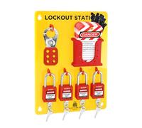 TRADESAFE Lockout Tagout Station with Loto Devices - Lock Out Tag Out Kit Board with 4 Pack Safety Lock Set, Hasp for Padlocks, 20 Do Not Operate Tags for Lockout Safety Supply, OSHA Compliance