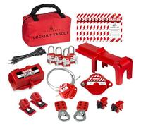 TRADESAFE Professional Lockout Tagout Kit - Loto Locks, Gate Valve Lock, Ball Valve Lockout, Circuit Breaker Locks, Hasps, Plug Lock, Cable Lockout, Tag Out Tags and Ties Set (2 Keys Per Lock)