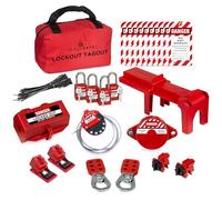 TRADESAFE Professional Lockout Tagout Kit - Loto Locks, Gate Valve Lock, Ball Valve Lockout, Circuit Breaker Locks, Hasps, Plug Lock, Cable Lockout, Tag Out Tags and Ties Set (1 Key Per Lock)