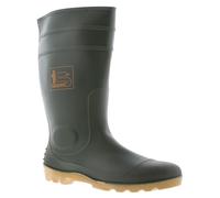 Tradesafe Unisex Waterproof Safety Wellington Work Boots, S5 Slip Resistant Safety Wellies for Men and Women, Steel Toe Cap Wellington Boots for Fishing, Industrial and Farm Work Green 10 UK