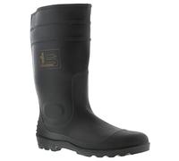 Tradesafe Unisex Waterproof Safety Wellington Work Boots, S5 Slip Resistant Safety Wellies for Men and Women, Steel Toe Cap Wellington Boots for Fishing, Industrial and Farm Work Black 5 UK