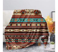TradesForU Tribal Native Stripe Aztec Print Fleece Throw Blanket Flannel Blanket Microfiber Bed Blanket Soft Lightweight for Adults Kids