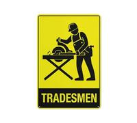 Tradesmen Sign Sign, 8 X 12 Grade Reflective Sheeting Rust Free Aluminum, Weather Resistant, Waterproof, Easy To Mount