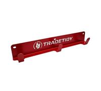 Tradetidy Coat/Hardhat Pegs Holder, Coat Hangers for Workshops, Vans, And Garage Storage, Rounded Edges for Safety, Made from 2mm Super Strong Steel, Made in the UK, 380mm x 60mm x 55mm, Colour - Red