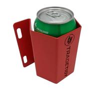 TradeTidy Drinks Can Holder - Red Steel Wall-Mounted Can Rack for Vans, Workshops & Garages - Holds 1 Standard Drinks Can - Heavy-Duty 1.5mm Steel