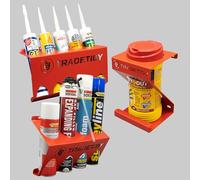 Tradetidy TT-STSCWH Silicone Tube/Spray Can/Wipes Holder Triple Pack (Red)