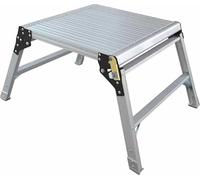 Tradewise Hop Up Aluminium Folding Work Platform, Portable Step Stool, Lightweight and Sturdy - Ideal for Painting, Wallpapering and Preparation Work on Ceilings, Walls and Windows