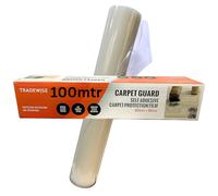 Tradewise Self Adhesive Carpet Protector Roll - 600mm x 100m - Water Resistant, Heavy Duty Floor Protector Film Roll - Carpet Protection Film for Carpets, Flooring & Stairs