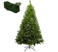 TradeXone-Colorado Green Pine Bushy Artificial Christmas Tree Tips 5ft/6ft/7ft Xmas Tree With Metal Stand & FREE BAG (5FT (150CM)500 tips)