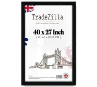 TradeZilla 27x40 inch Poster Frame in Black with Crystal Clear Perspex- (101.01x 70cm) Solid MDF Wood Frame for Wall Mounting, Poster Frames in Horizontal or Vertical Format (Black)