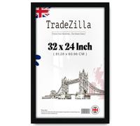 TradeZilla 32x24 inch Poster Frame in Black with Crystal Clear Perspex- (81.28X60.96 CM) Solid MDF Wood Art Frame for Wall Mounting, Poster Frames in Horizontal or Vertical Format (Black)