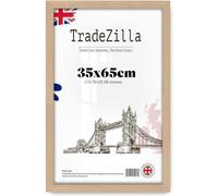 TradeZilla 35x65cm Modern MDF Wood Picture Frame | Horizontal & Vertical Wall Display | Clear Perspex Front for Living Room, Bedroom & Office Décor - (Beech)
