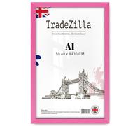 TradeZilla A1 Pink Poster Frame 59.4 x 84.1 cm - Bright pink frame for posters, prints, or photos. Decorative and playful design, ideal for kids’ rooms or adding a pop of colour. (Pink)