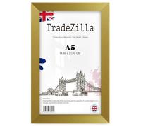 TradeZilla A5 14.80 X 21.00 Cm Poster Frame For Wall Mounting With Perspex Front For Paintings And Photos In Living Room Or Art Gallery 8 X 5.5 Inch Gold Elegant Hanging Display Home Accent