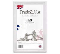 TradeZilla A5 Ornate Shabby Chic Polcore Frame | Antique White Photo/Poster Frame | Vintage French Country Style for Wall & Tabletop Décor - (White)