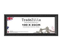 TradeZilla Antique Style Frame 100 x 35 cm Size - Ornate Shabby Chic Black Picture/Photo/Poster Vintage Frame with MDF Backing Board Perspex- Wall Gallery Home Décor -100 x 35 cm (39.4 X14)
