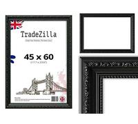 TradeZilla Antique Style Frame 45X60 CM Size - Ornate Shabby Chic Black Picture/Photo/Poster Vintage Frame with MDF Backing Board Perspex- For Gift Wall Gallery Home Décor -45X60 CM (17.7X23.6)