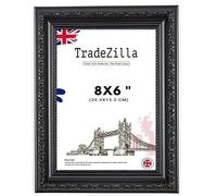 TradeZilla Antique Style Frame 8X6 Size - Ornate Shabby Chic Black Picture/Photo/Poster Vintage Frame with MDF Backing Board Perspex- For Gift Wall Gallery Home Décor -8X6 (20.3X15.2 CM)