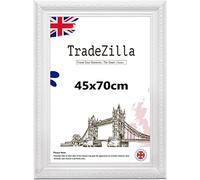 TradeZilla Antique Style Ornate Shabby 45x70cmPoster/ Picture Frame Size| White Colour MDF Solid wood & HD Perspex | Landscape & Portrait Display |Gift Wall Art Gallery Home Décor (White)