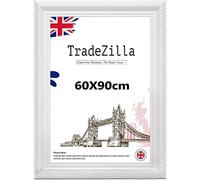 TradeZilla Antique Style Ornate Shabby 60X90cm Poster/Picture Frame Size| White Colour MDF Solid wood & HD Perspex | Landscape & Portrait Display |Gift Wall Art Gallery Home Décor (White)