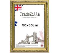 TradeZilla Antique Style Ornate Shabby Poster/ 50x60cm Picture Frame Size| Gold Colour MDF Solid wood & HD Perspex | Landscape & Portrait Display |Gift Wall Art Gallery Home Décor (Gold)