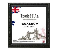 TradeZilla Antique Style Square Frame 60X60cm -Ornate Shabby Chic Black Picture/Photo/Poster Vintage Frame with MDF Backing Board Perspex- For Gift Wall Gallery Home Décor-60X60 CM (23.6X23.6)