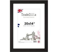 TradeZilla Black Poster 20x14-Fit white Mount Size (19x13)-Clear Perspex& Engineering Wood-Landscape/Hortizontal Display-Classic Design for Artwork/Photos/Gift-508 x 355.6mm [Black]