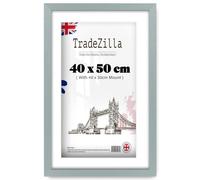TradeZilla | Decorative MDF Photo Frame (40 x 50 cm) with 40 x 30 cm White Mount Engineered Wood | 20 Inch x 16 Inch Picture, Poster, Artwork Display for Home & Office [ Silver ]