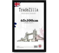 TradeZilla Elegant MDF Frame 65x100 CM | Eton Wood Finish Poster Frame for Home & Office Walls | Ready to Hang Modern Design - (Black)
