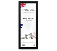 TradeZilla - Elegant Panaramic MDF Wood (60 x 30 CM) Poster Frame | Clear Perspex Vertical/Horizontal Display of Art/Photos 24 x 12 Inch [ Matt Black ]