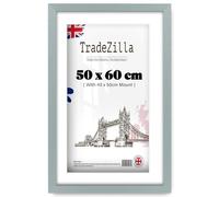 TradeZilla Elegant Silver 50x60cm Picture Frame With 40x50cm Mount - Handmade Wall Poster Frame for Homes, Photos, Certificates, and Jigsaw Puzzles